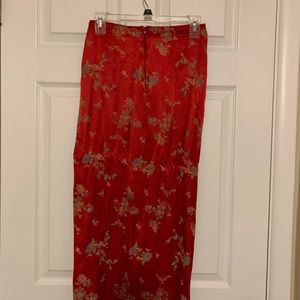 Oriental print maxi skirt